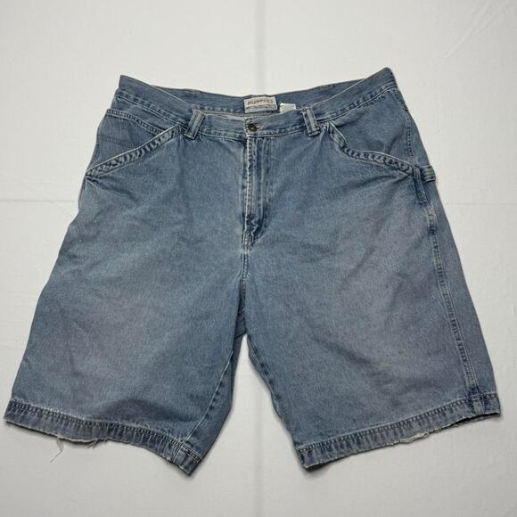 Vintage Painter’s W40 Carpenter Denim Shorts Light Wash Y2K Workwear - Picture 1 of 4